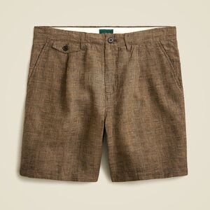 J. Crew NWT Men’s Pleated Linen Shorts Nolan Black Tan BZ985 Size w31